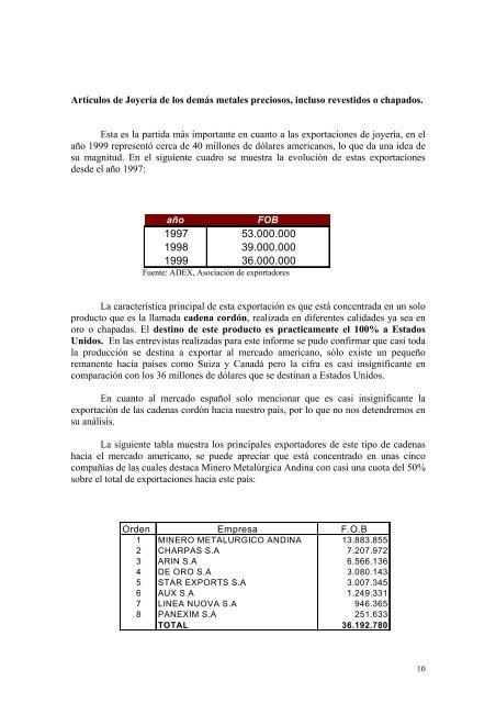 INFORME SOBRE EL MERCADO DE JOYERIA EN EL PERU - Icex