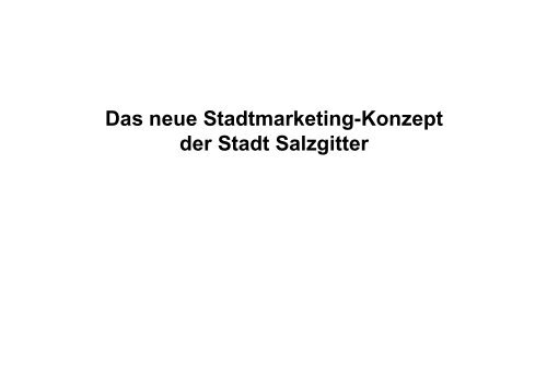 Das neue Stadtmarketing-Konzept der Stadt Salzgitter