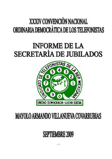 Informe de la Secretaría de Jubilados - STRM