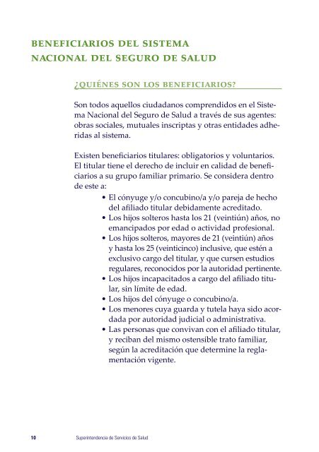 Manual del Beneficiario - Superintendencia de Servicios de Salud