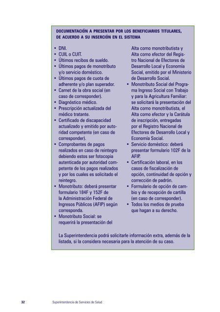 Manual del Beneficiario - Superintendencia de Servicios de Salud