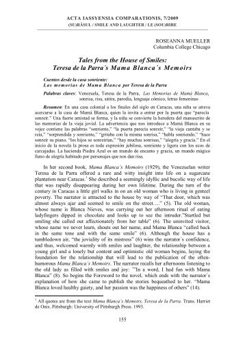 Tales from the House of Smiles: Teresa de la Parra´s Mama Blanca ...