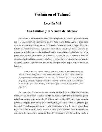 Yeshúa en el Talmud – Lección VII, por Joseph ... - El Mundo Bíblico