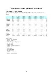 Distribución de las palabras, Serie D e I