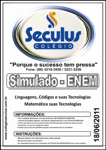 2º Simulado ENEM - Linguagens, Códigos e suas Tecnologias