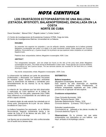 NOTA CIENTIFICA - Centro de Investigaciones Marinas ...