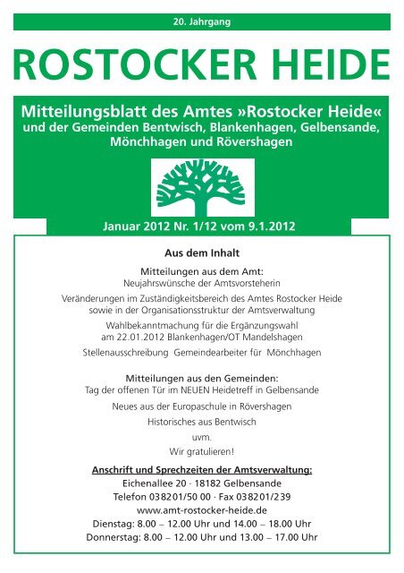 Mitteilungsblatt des Amtes - Amt Rostocker Heide