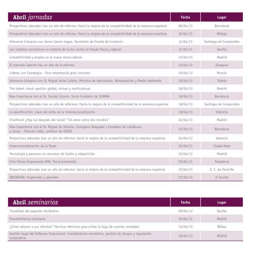 calendario completo de jornadas, seminarios y cursos - APD