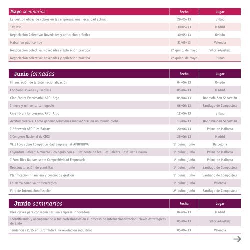 calendario completo de jornadas, seminarios y cursos - APD