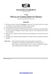 PROVA DE CONHECIMENTOS GERAIS