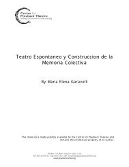 Teatro Espontaneo y Construccion de la ... - Playback Theatre