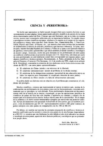 ciencia y «perestroika - Boletines Sociedad de Cerámica y Vidrio ...