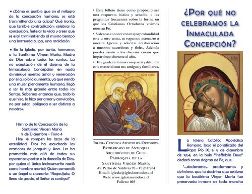 La Inmaculada Concepción - Iglesia Ortodoxa