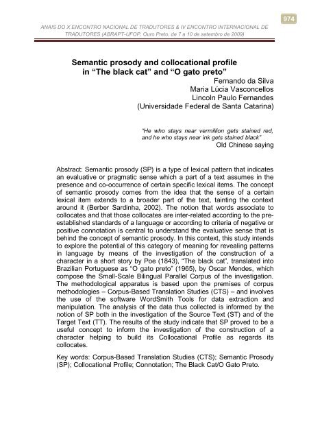 a comparative analysis of the lexical items translation/traduÃ§Ã£o and