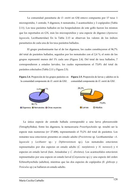 Ecología de las poblaciones y comunidades parasitarias de ...