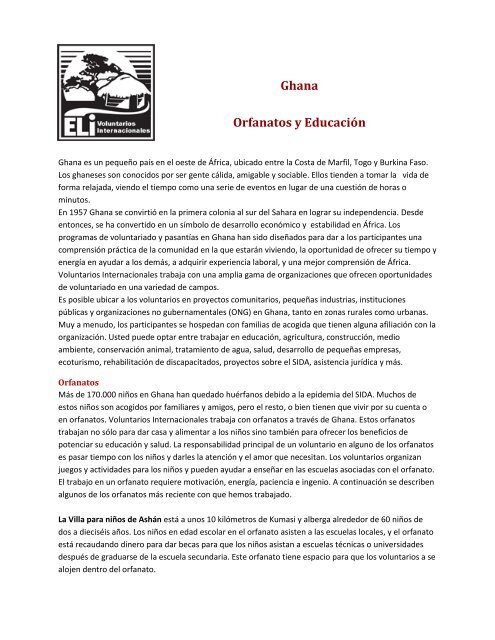 Ghana Orfanatos y Educación - Voluntarios Internacionales