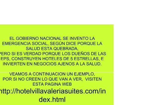 Denuncia sobre los dueños de las EPS