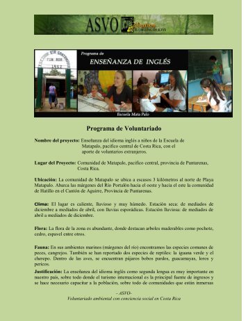 Programa de Voluntariado - Asociación de Voluntarios para el ...