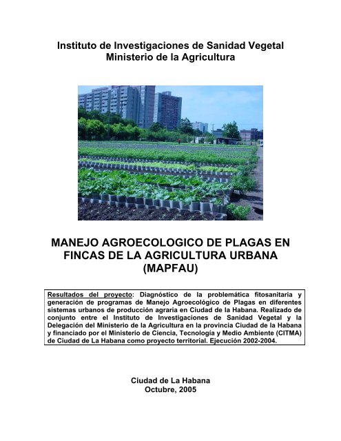 Manejo agroecológico de plagas en fincas de la agricultura urbana