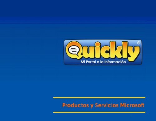 Productos y Servicios Microsoft - Quickly.com.mx