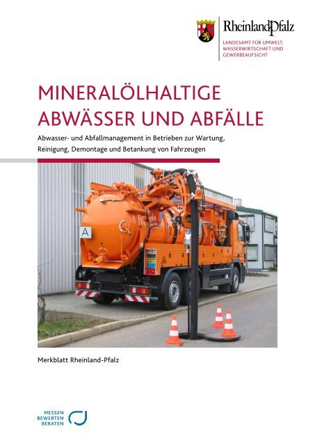 Merkblatt Mineralölhaltige Abwässer und Abfälle - in Rheinland-Pfalz