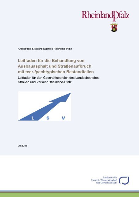 Leitfaden für die Behandlung von Ausbauasphalt - in Rheinland-Pfalz