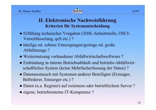 Das elektronische Abfallnachweisverfahren (eANV) - SAM