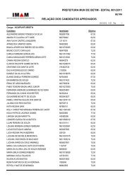 Relação de Candidatos Aprovados - Prefeitura de Betim