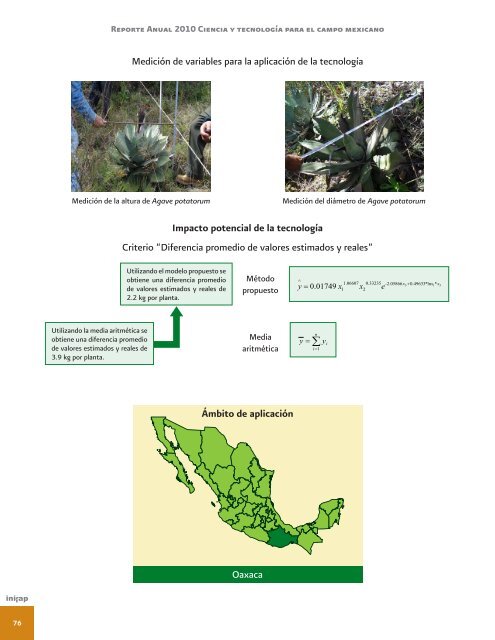 Reporte Anual 2010 - Instituto Nacional de Investigaciones ...