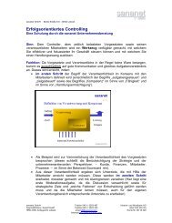 Erfolgsorientiertes Controlling - Sananet GmbH