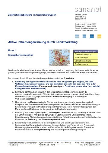 Aktive Patientengewinnung durch Klinikmarketing - Sananet GmbH