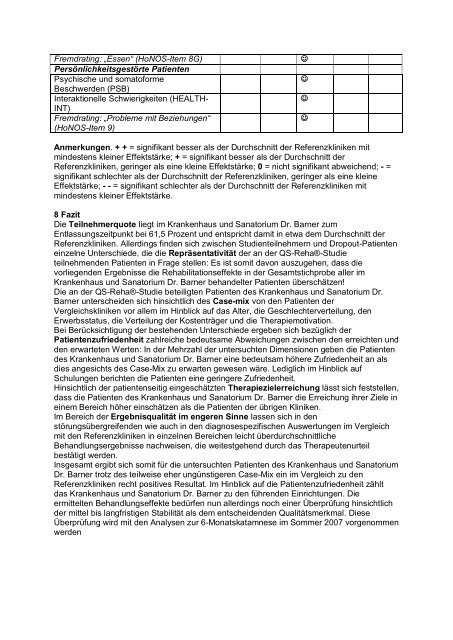QM-Bericht-Zusammenfassung (PDF, 82kB) - Sanatorium Dr. Barner