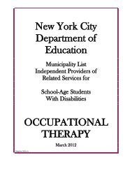 Occupational Therapy - DOE Home - New York City Department of ...
