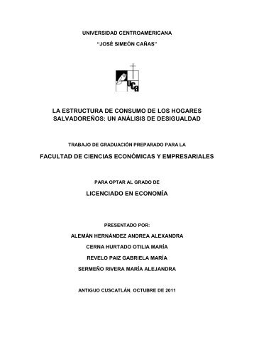 la estructura de consumo de los hogares salvadoreños: un análisis ...