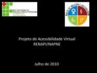 Projeto de Acessibilidade Virtual RENAPI/NAPNE Julho de ... - IFRS