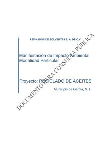 Manifestación de Impacto Ambiental, Modalidad ... - sinat - Semarnat