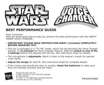 BEST PERFORMANCE GUIDE - Hasbro