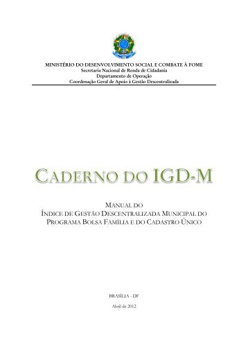 Caderno do IGD-M - Ministério do Desenvolvimento Social e ...