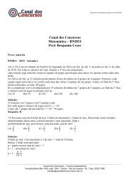 Canal dos Concursos Matemática – BNDES Prof. Benjamin Cesar