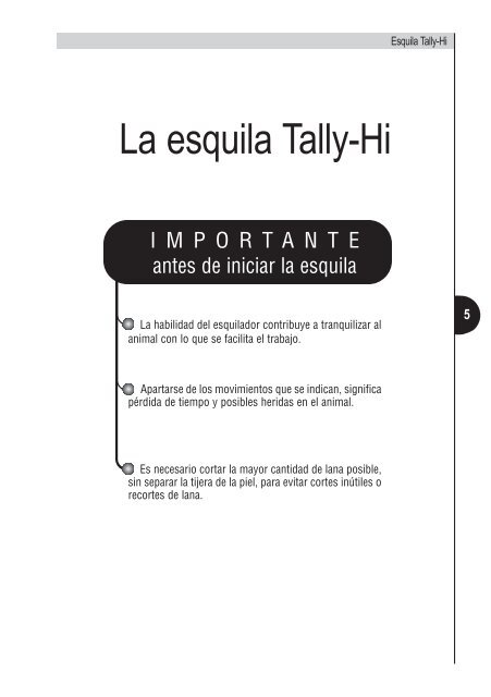 Manual de esquila Tally-Hi con tijera mecánica