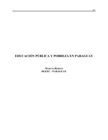 EDUCACIÓN PÚBLICA Y POBREZA EN PARAGUAY