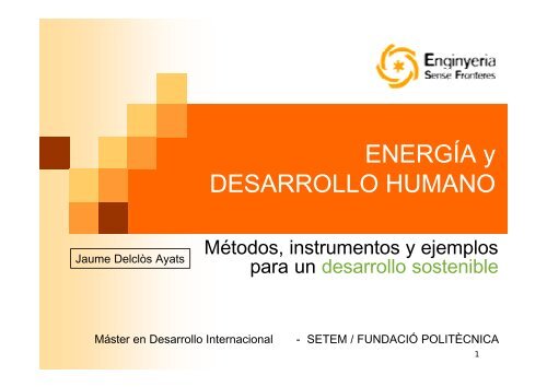 ENERGÍA y DESARROLLO HUMANO