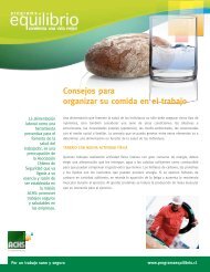 Consejos para organizar su comida en el trabajo - ACHS