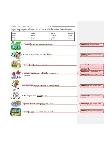 Repaso de verbos: Lección preliminar ...