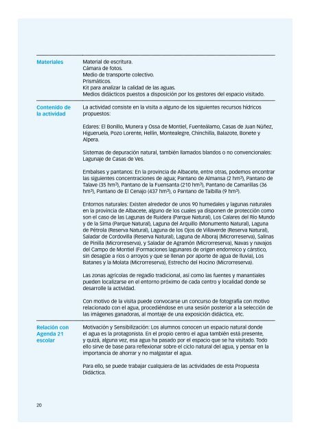 Propuesta didáctica sobre el recurso agua para alumnos - Albacete ...