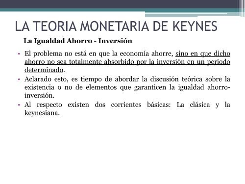 LA TEORIA MONETARIA DE KEYNES - Aprendiendo Sobre Economía