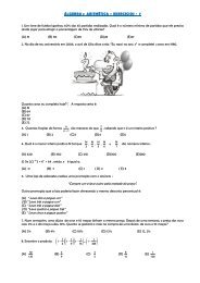 ÁLGEBRA e ARITMÉTICA – EXERCICIOS - 7 - Anglo Piracicaba