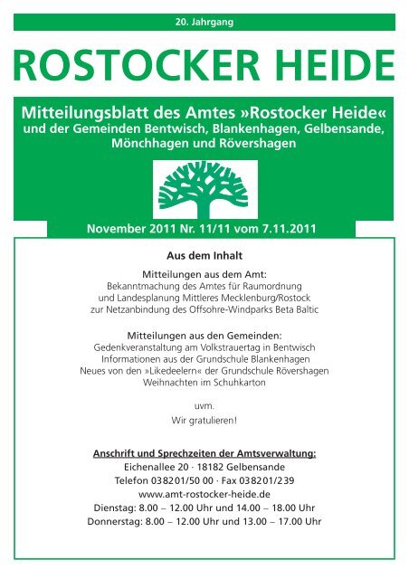 Mitteilungsblatt des Amtes - Amt Rostocker Heide