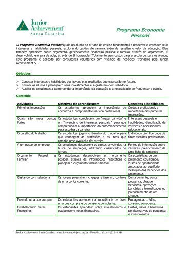 Programa Economia Pessoal - Junior Achievement