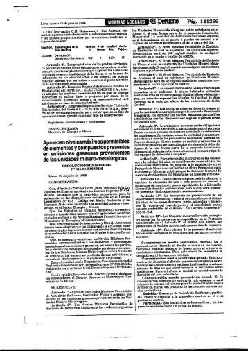Resolución Ministerial N° 315-96-EM/VMM - Ministerio del Ambiente